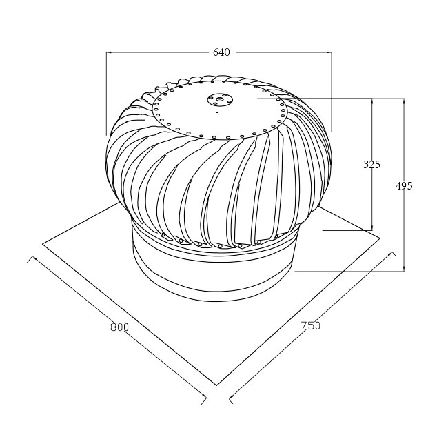 500MM No Power Roof Turbine Ventilator