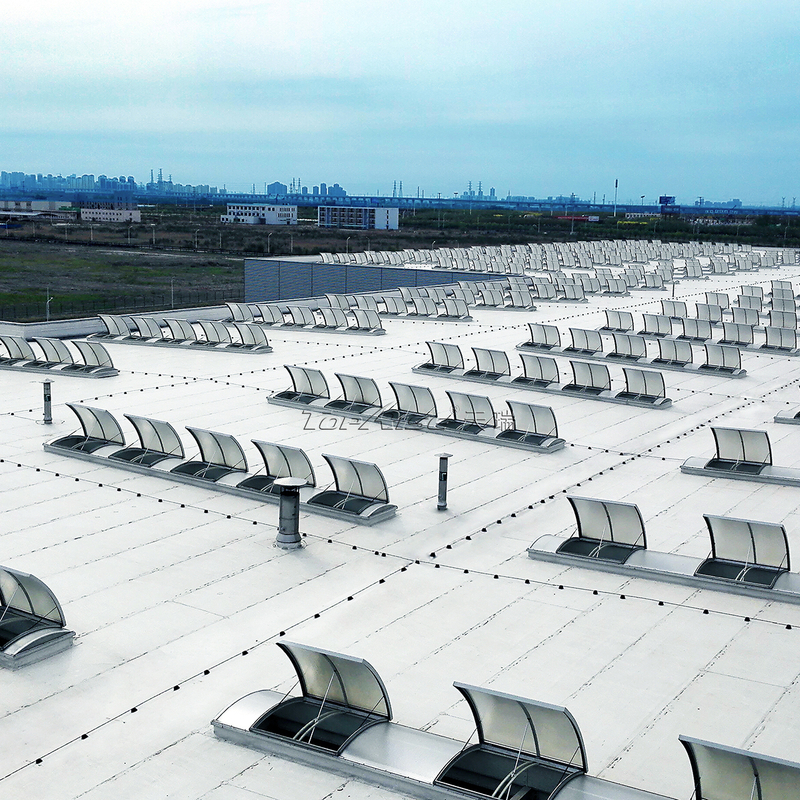 Continuous Arched Type Smoke Exhaust Roof Skylights For The Large Opening on The Factory Roof