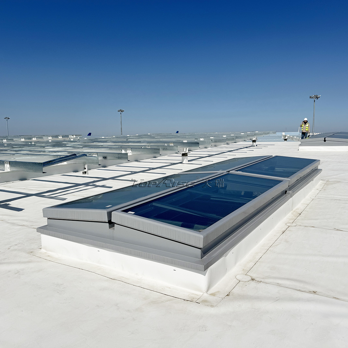 2M*3M Tempered Glass Smoke Exhaust Skylights for Commercial Buildings Airport