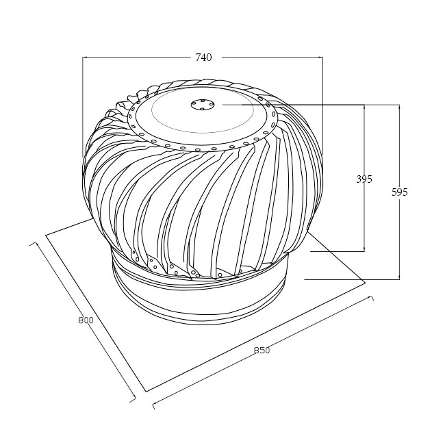 600MM No Power Roof Ventilator