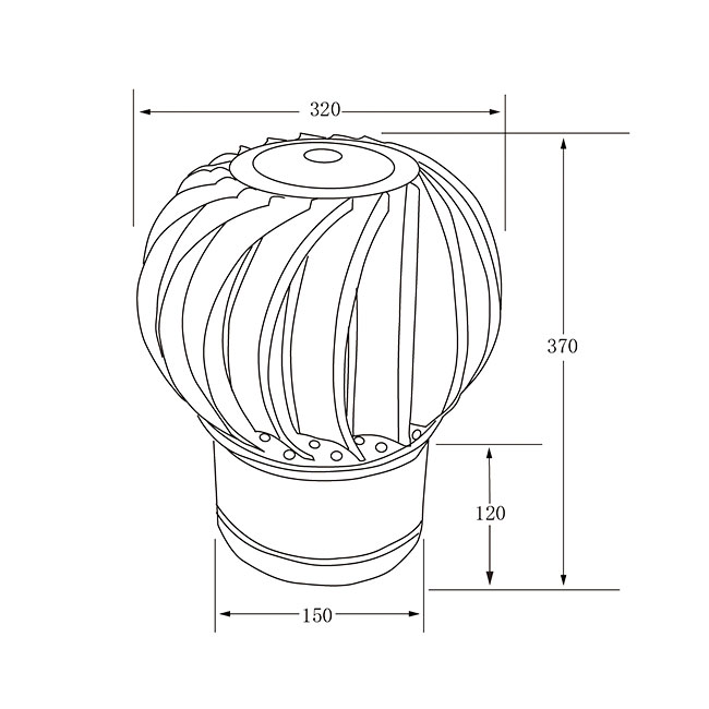 150MM 200MM 250MM No Power Roof Ventilator